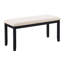 Table de salle à manger intemporelle 6 places, bicolore noir et chêne, style moderne, construction en bois, banc et chaises confortables, surface imperméable et facile d'entretien, support stable, forme en X, montage facile, rectangulaire avec banc.