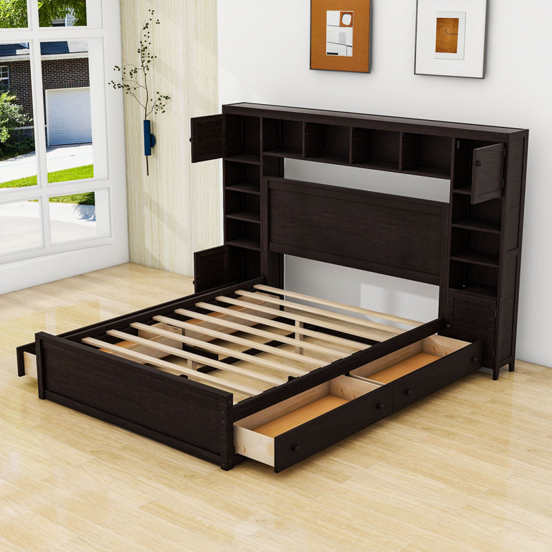 Alvinia Platform Storage Bed, Queen, Espresso