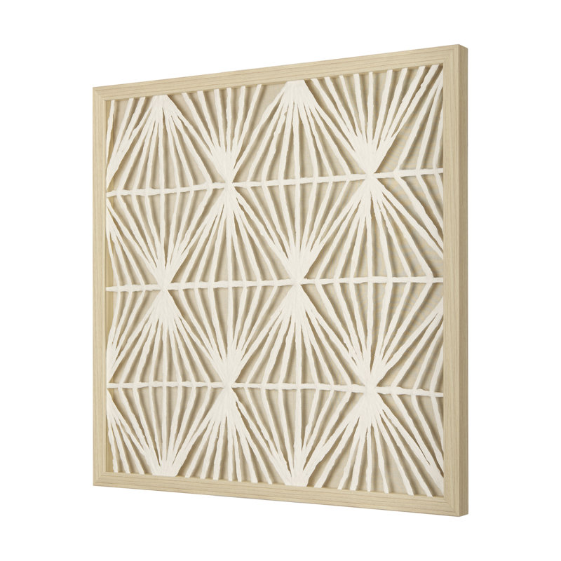 Folk Papercuts - Prisme - cadre photo, Beige, Blanc | Beige | Prismes, H 30 po x l 30 po