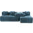 101.2" Modular Living Room , Blue. Deep Seating Enjoyment. Full Foam Build. Enchanting Curved . 3 Square & 2 Bolster Pillows. Back, American Beauty Blue Sectional For Room. Design Flexible-786780723