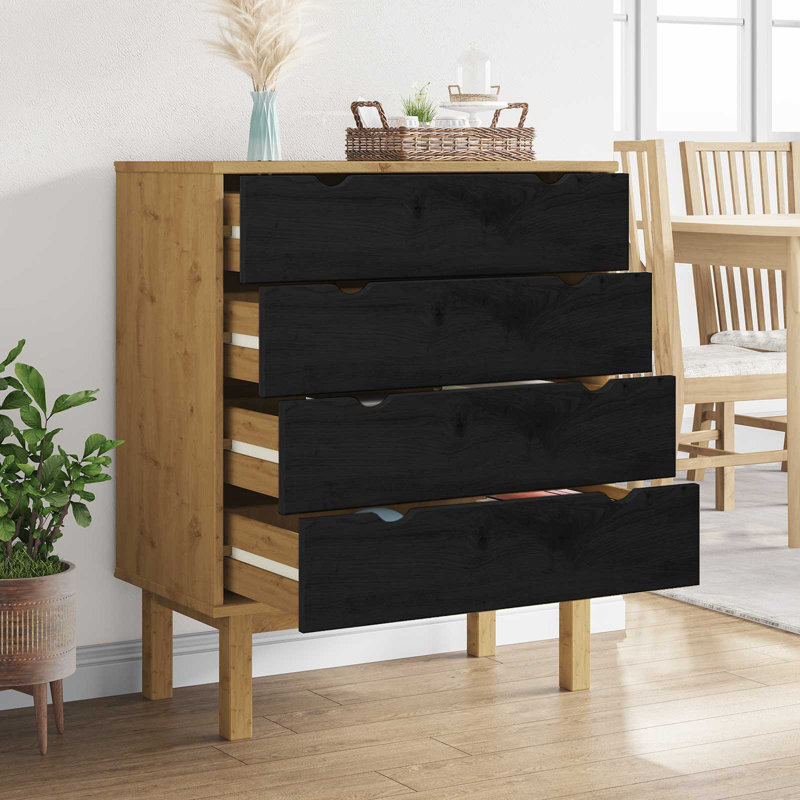 Solid Wood 4 - Drawer Rectangle Accent Chest