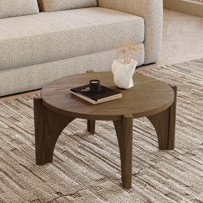 Table basse en bois de 30 po de largeur avec pieds croisés