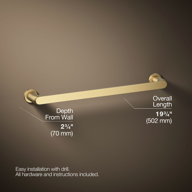 Avid Towel Bar, Vibrant Brushed Moderne Brass, 18"W