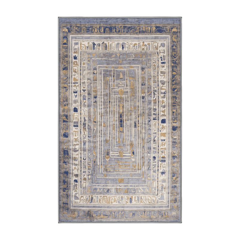 Machine Washable Gray Area Rug