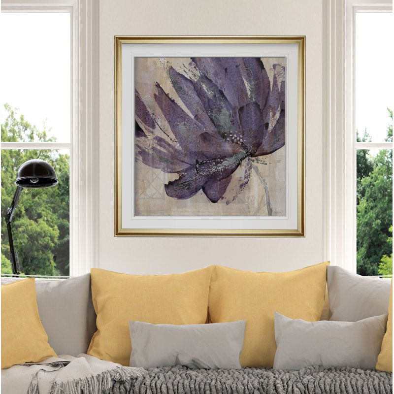 «Mauve» - reproduction d'art, H 24 po x l 24 po x P 2 po, Cadre doré, Doré