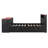 Full Size Wood Daybed with Twin Size Trundle,Desk,LED light and USB,Black+Red-65048527-65048525