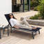 Chaises longues d'extérieur en aluminium avec dossier inclinable réglable (ensemble de 2)-1109444008