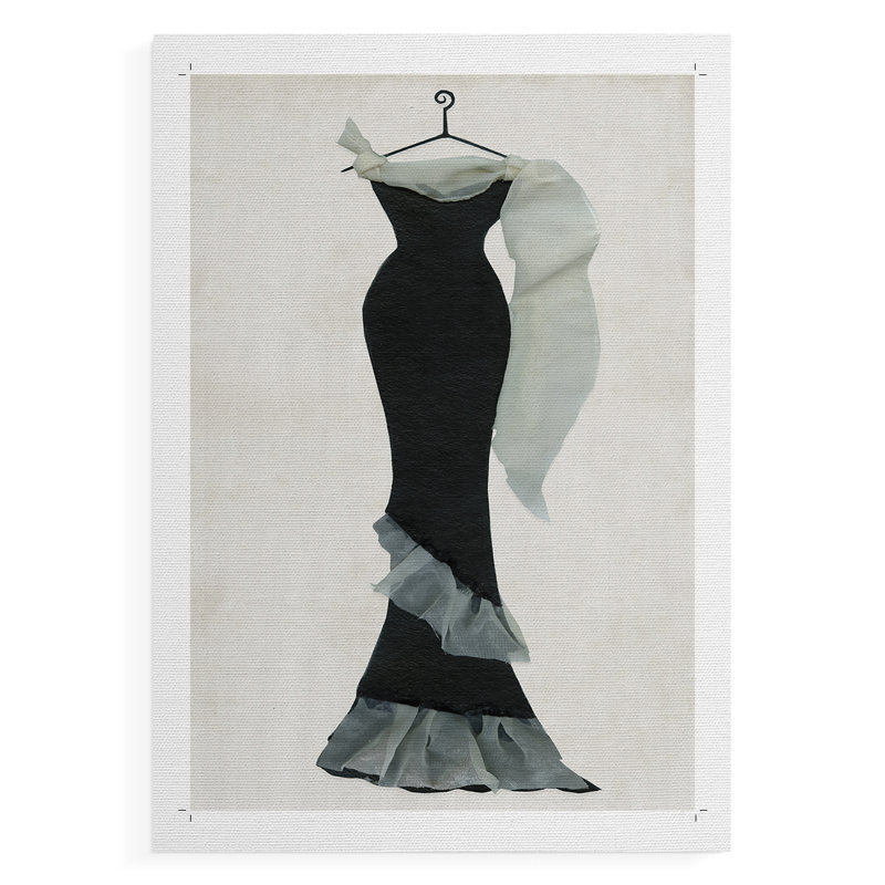 Robe noire et tulle II - impression sur toile seulement - NON-CADRE, H 18 po x l 12 po