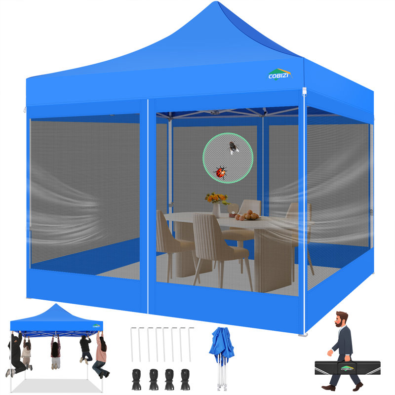 Folding Gazebo 118 x 118 Waterproof Stable Party Tent, Blue
