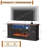  70" Fireplace Tv Stand With Fireplace Includ For Tvs Up To 75", 2 Doors Cabinet With Open Storage Space And Led Light Bar