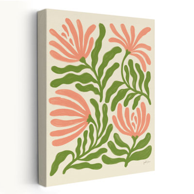 «Simple Petals I Bright» - fleur crème, art vert