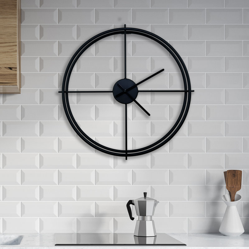 Metal Wall Clock, Black