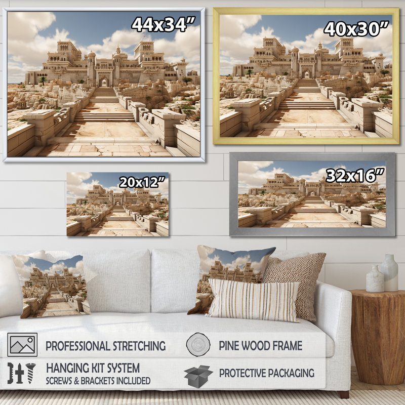 «Hebrew Hebrew Architecture» sur impression sur toile, Toile tendue, H 16 po x l 32 po x P 1 po