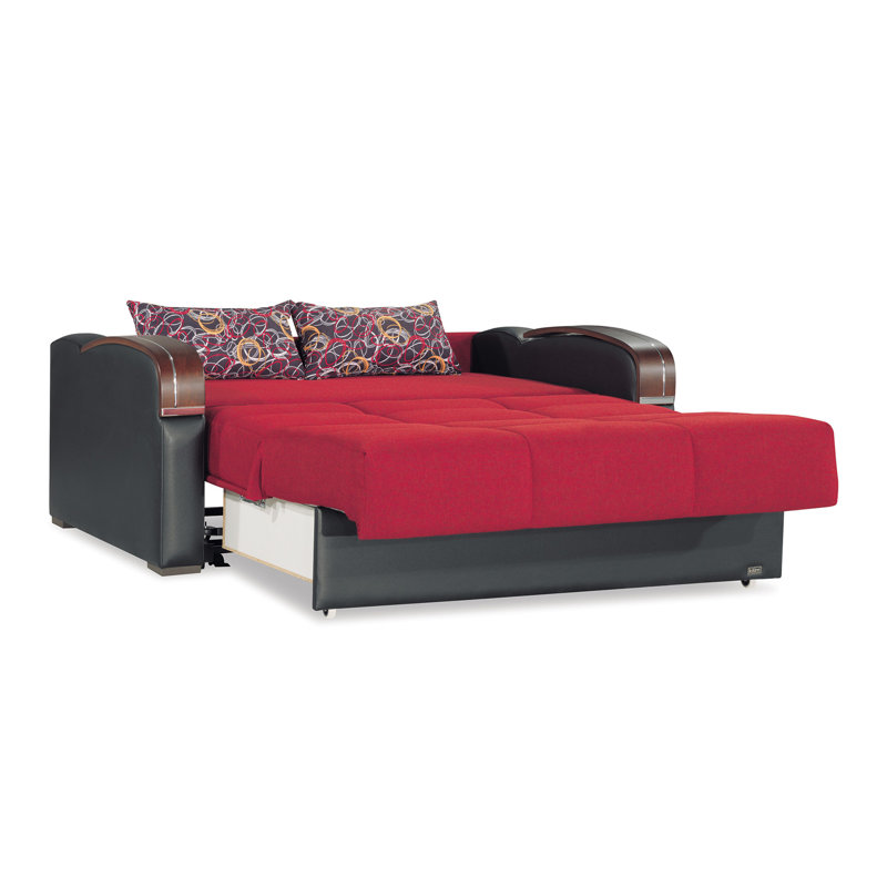 Causeuse convertible avec rangement Primenest, Rouge