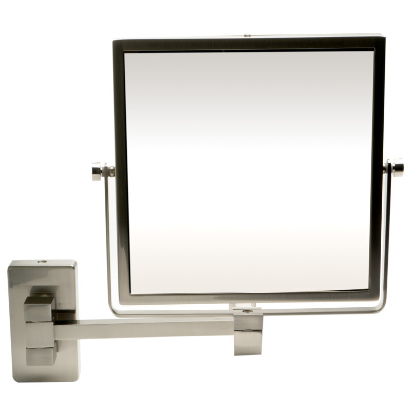 Brass Flat Wall Mirror, Brushed Nickel