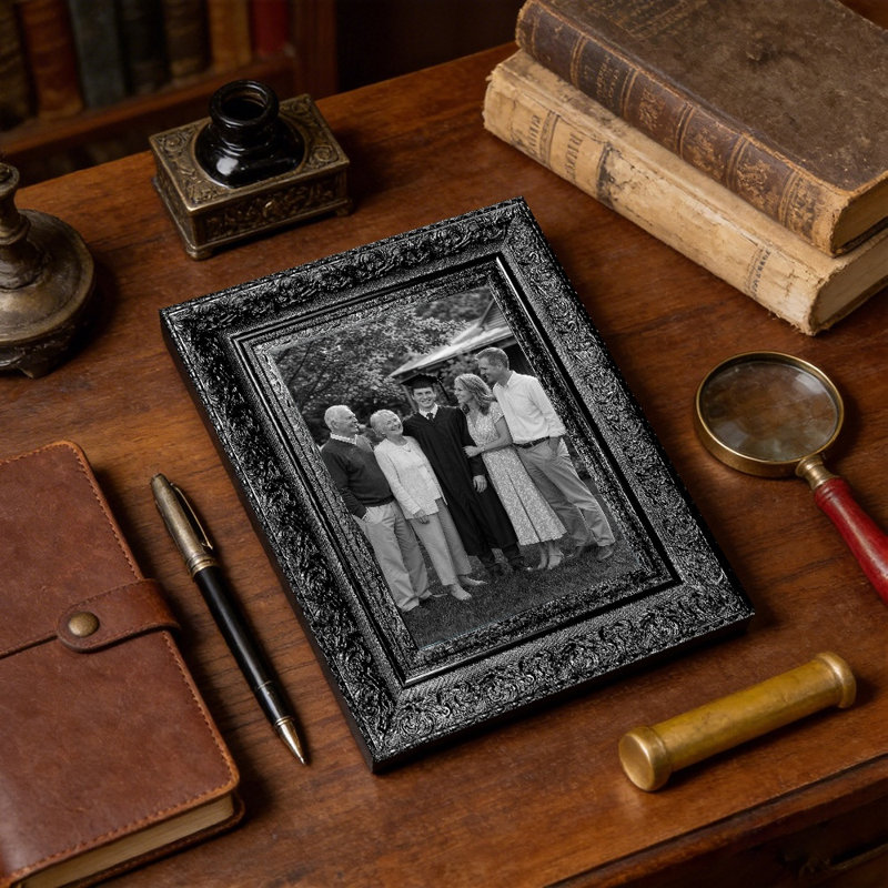 Cadre photo mural noir 3 pièces pour photos et bureau 5 "x 7", Black, 3, L 5 po x H 7 po