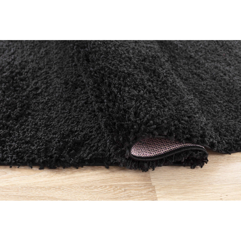 Esterly Shaggy Black Area Rug, Rectangle 200 x 290cm