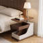 Table basse portative à hauteur réglable avec roulettes de rangement et verrouillables, table d'appoint en noyer pour le salon, le balcon ou la chambre à coucher