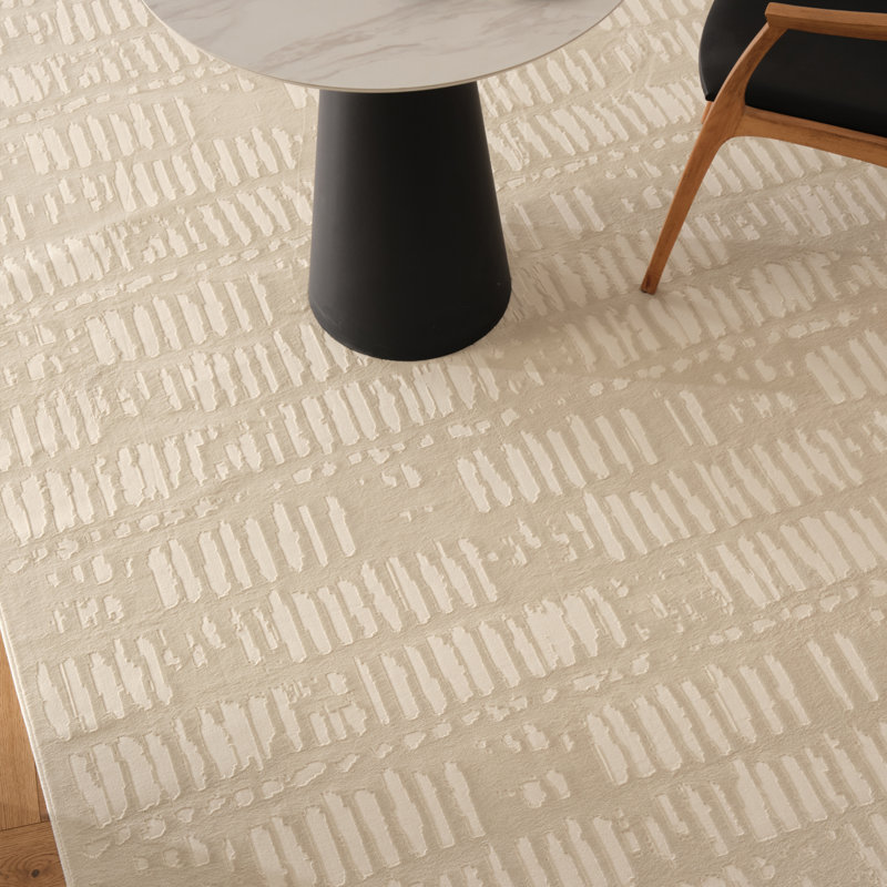 Shell Washable Rug, Rectangle 7'10" x 10', Bone Beige