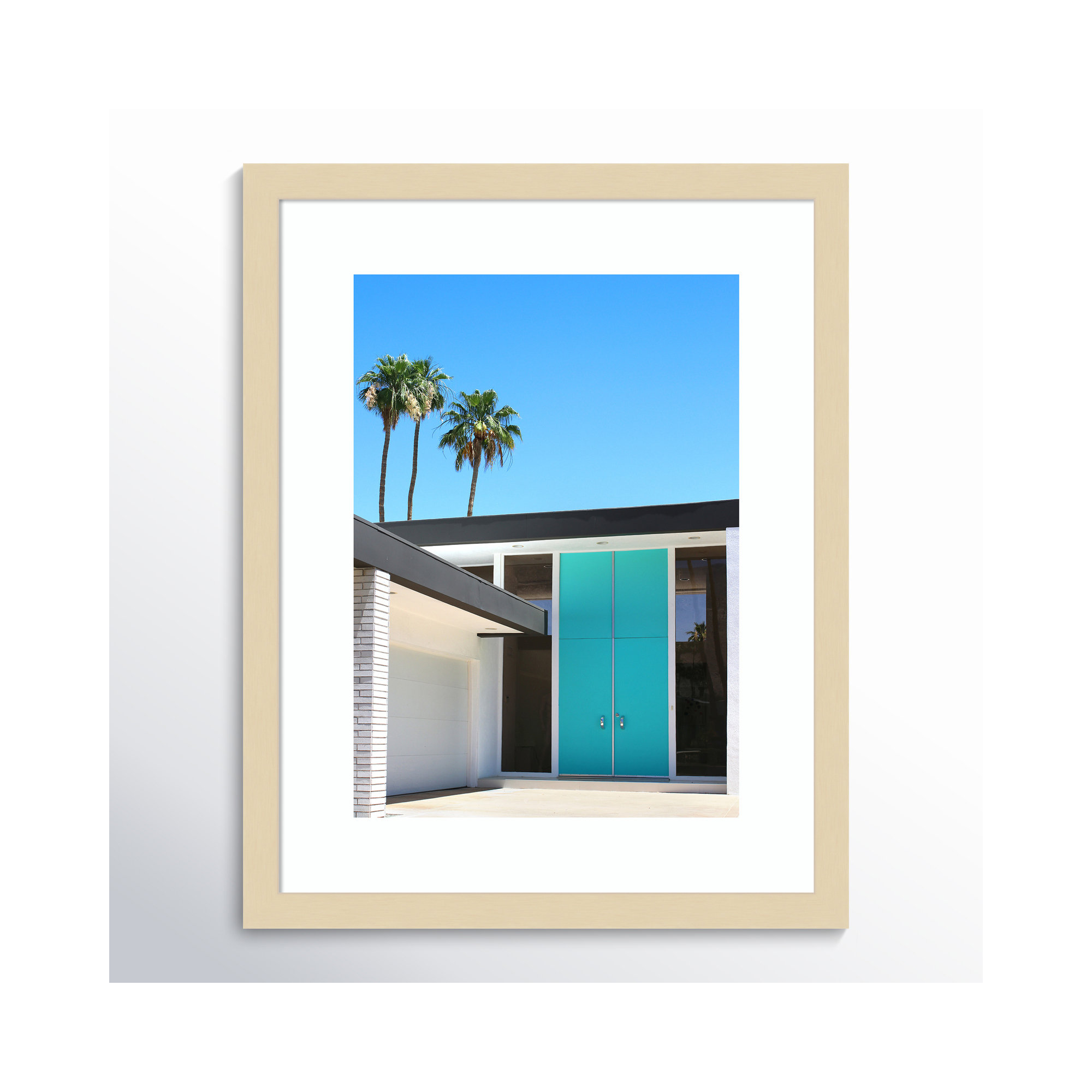 Palm Springs King by Rachel Dowd, White Framed, 34.38" H x 25.38" W x 0.875" D