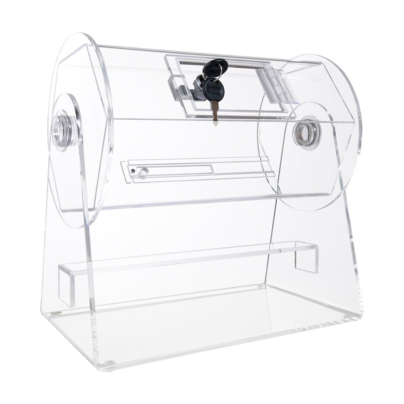 Tambour de tombola en acrylique de qualité supérieure - Cage de loterie professionnelle transparente avec serrure et clés pour le bingo, les tombolas et les jeux de société