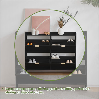 16 Pair Flip Down Shoe Storage