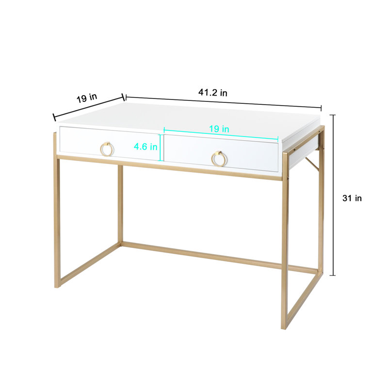 Ebinum Metal Base Writing Desk