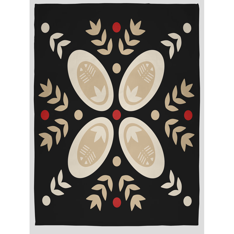 Jeté toutes saisons 50 "x 60" Quaker Inspired Design, Black