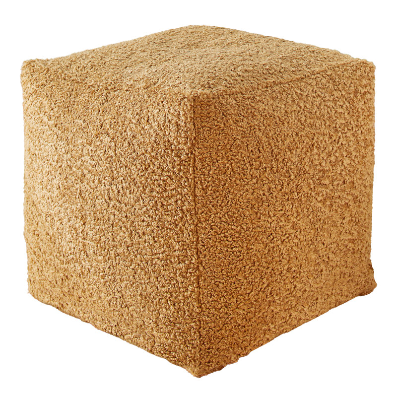 Itamar Upholstered Pouf, Zazzle Camel 100% Polyester