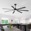 Ventilateur de plafond de 72 po avec lumière et télécommande, moteur CC silencieux et réversible à 6 vitesses, DEL 3CCT, fini noir/noyer