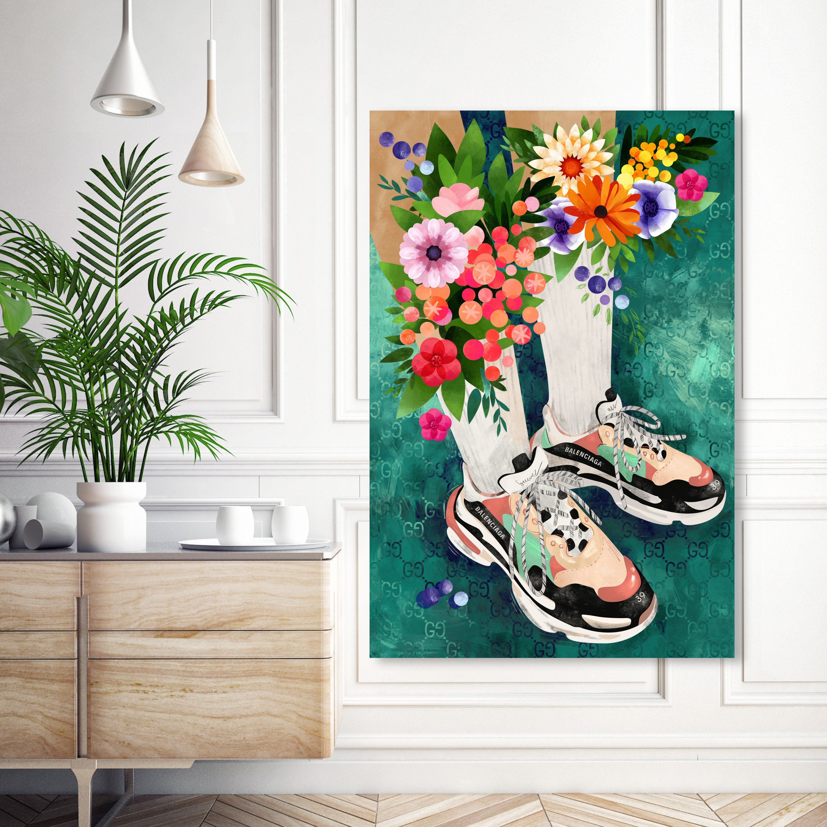 Oliver Gal Fashion Floral Trunk Giclee Art Print on Gallery Wrap