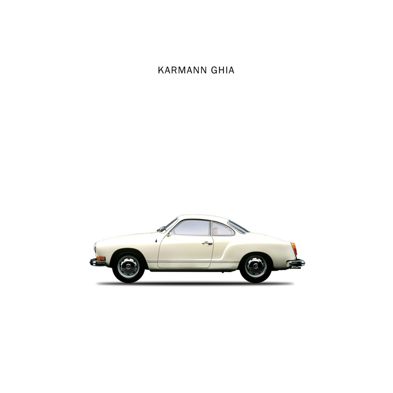 «Vw Karmann Ghia 1970 White» par Mark Rogan, reproduction sur toile tendue, H 16 po x l 12 po