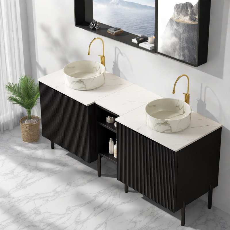 Meuble-lavabo moderne (doit inclure le meuble-lavabo et le lavabo) avec rangement