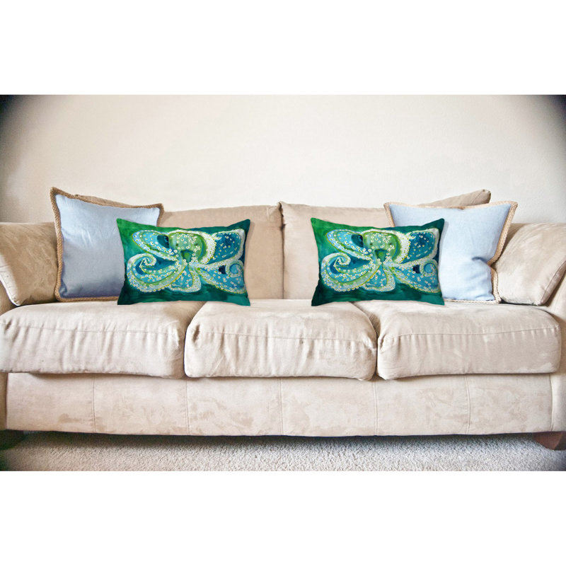 Octopus Outdoor Reversible Throw Pillow