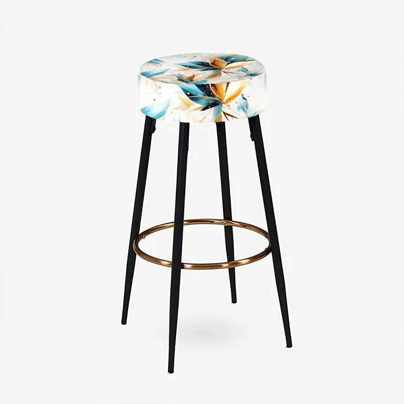Ensemble de 2 tabourets de bar Glamour bleu sarcelle et cristal extravagant Glamour