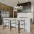 Lustre rectangulaire en bois 6 lumières Dahlia