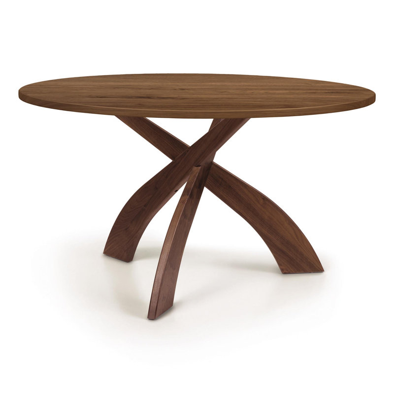 Entwine Dining - Round Fixed Top Table, 30" H x 54" L x 54" W, Natural Walnut, Natural Walnut