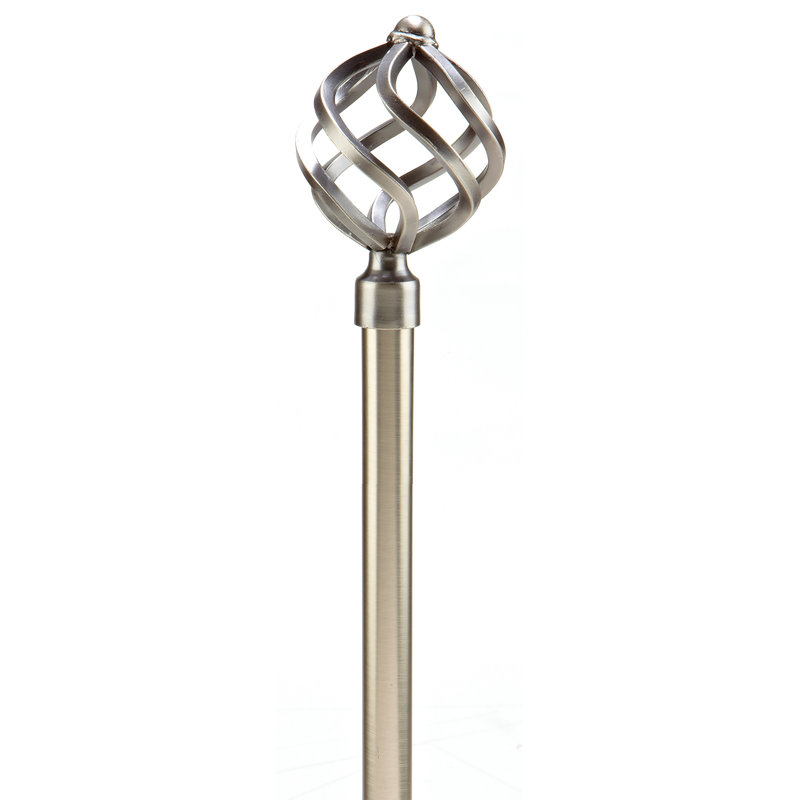 Eckard Adjustable Single Curtain Rod, 6.85" H x 53.74" W x 9.72" D