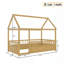 Lit de plancher en bois avec cadre de toit de maison-870648947-870648948