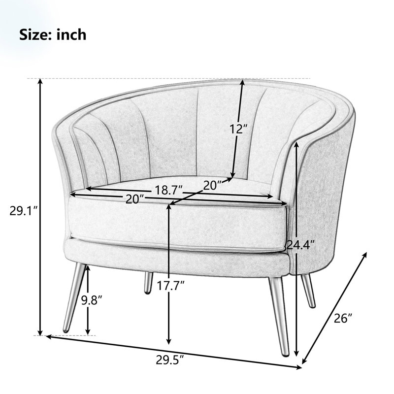 Fauteuil demi-tonneau 29,37 po Aletia