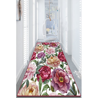 Luxurious Hall Carpet, 3.3 x 4.9 Feet, 100% Polyester, 0.4 in Pile Height | Antibacterial, Non-Slip Underside, Machine Washable | Perfect for Entryways & Living Rooms, Durable & Easy to Maintain