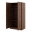Armoire-penderie 2 portes en bois avec 3 tablettes de rangement, brun