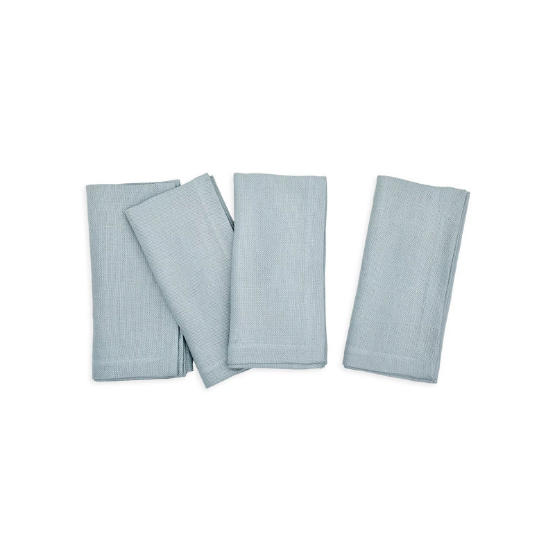 Texture Linen Square Napkins, Dusty Blue