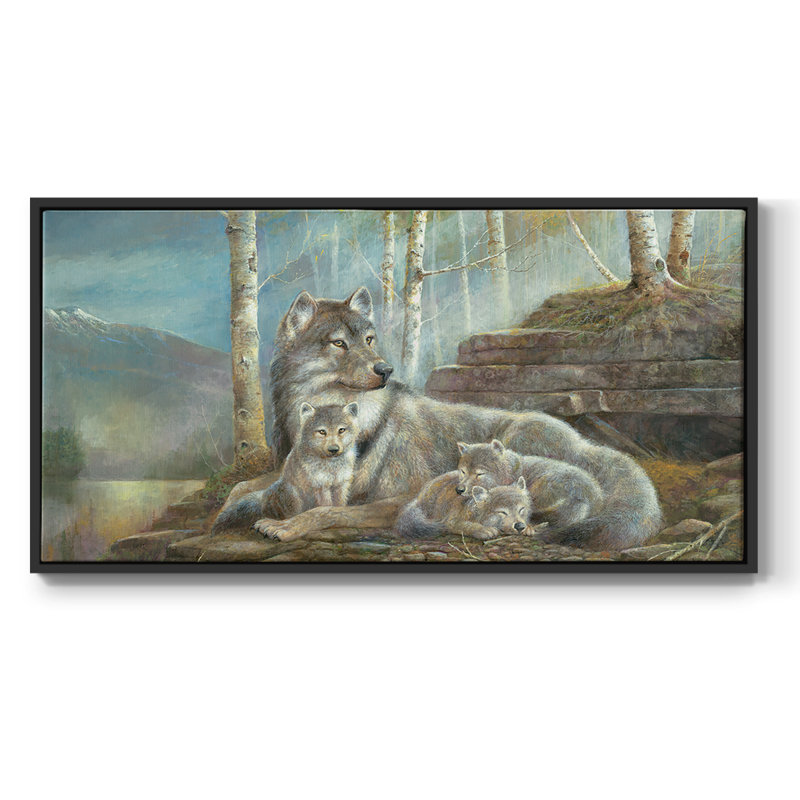 Safe & Sound - Toile tendue avec châssis encadré - Prêt à être accroché, H 21 po x l 41 po, Noir