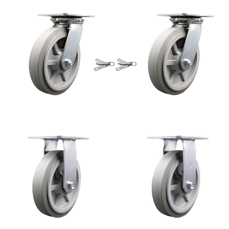 4-Piece Thermoplastic Rubber Caster Set