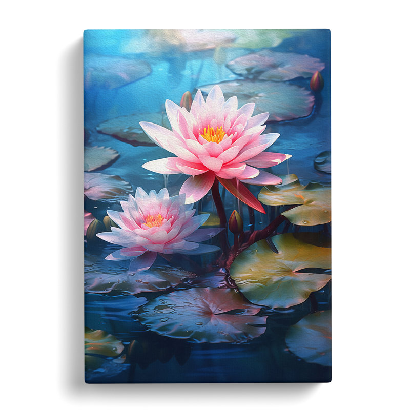 Water Lily Digital - Wrapped Canvas, 60cm H x 40cm W x 3cm D