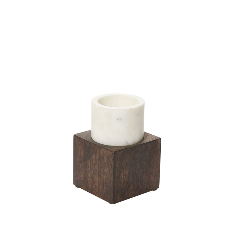 Pot à fleurs en bois Datus, H 5,75 po x l 4 po x P 4 po