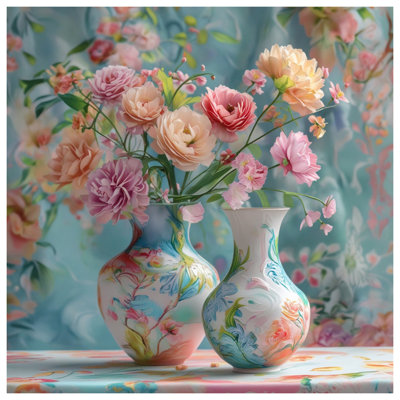 Floral Painted Vases Blankets