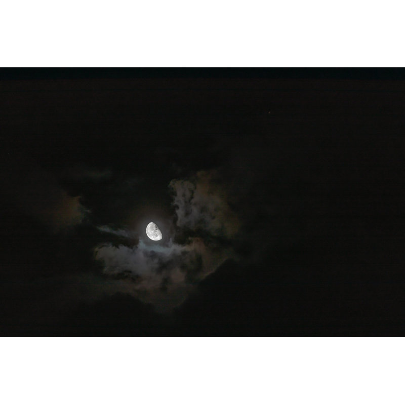 Lune et Mars dans le ciel nocturne par Kumikomini, H 12 po x l 18 po