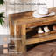 Banc de hall d'entrée en bois 59 "avec tablette de rangement-2101772003